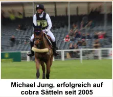 Michael Jung und Sam mit einem cobra Sattel © Foto: Julia Rau