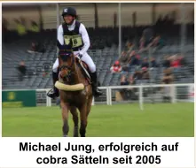 Michael Jung und Sam mit einem cobra Sattel © Foto: Julia Rau